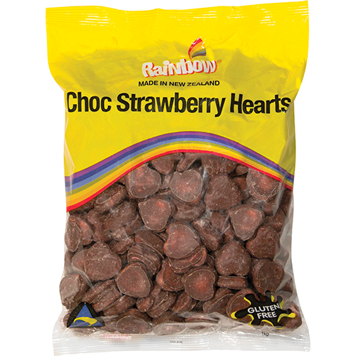 Rainbow Confectionery Chocolate Hearts 1kg Puke Nui