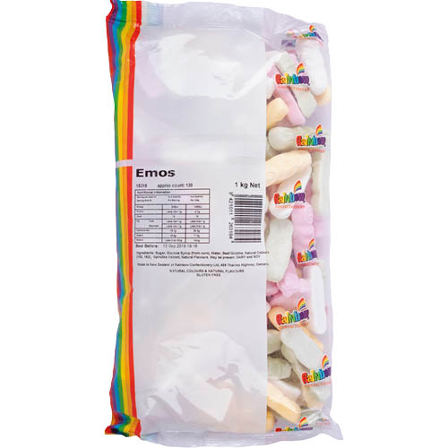 Rainbow Confectionery Emos 1kg Bulk Bag