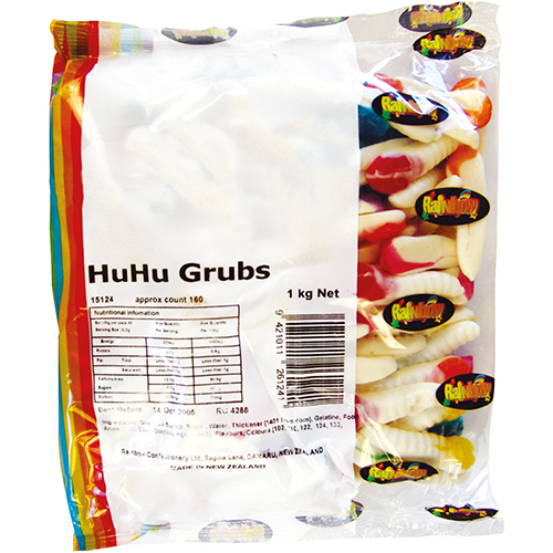 Rainbow Confectionery Huhu Grubs 1kg Bulk Bag