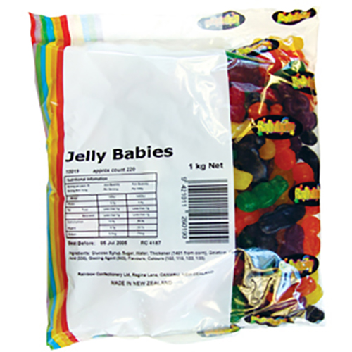 Rainbow Confectionery Jelly Babies 1kg Bulk Bag