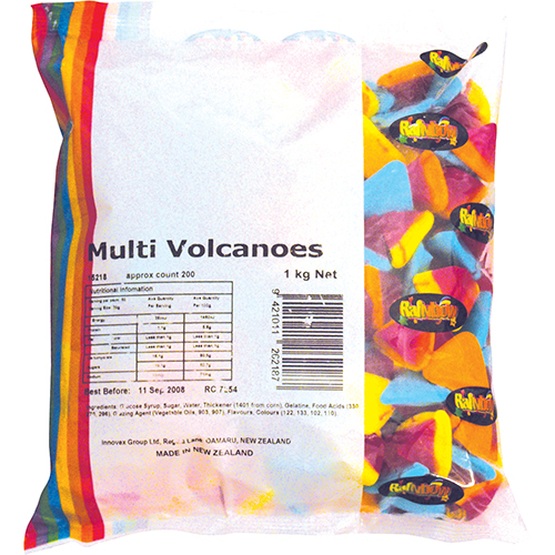 Rainbow Confectionery Multi Volcanoes 1kg Bulk Bag