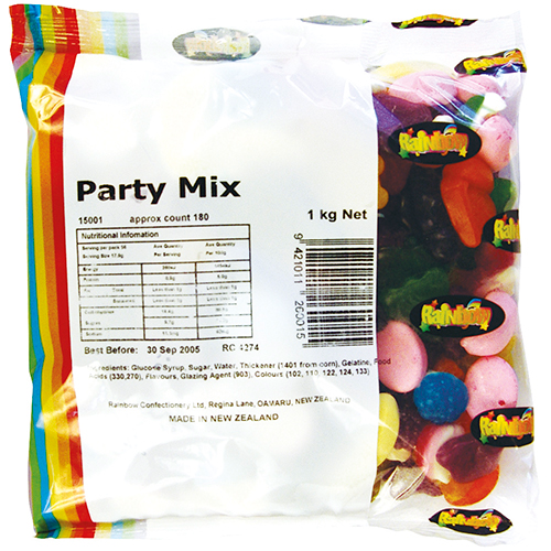 Rainbow Confectionery Party Mix 1kg Bulk Bag