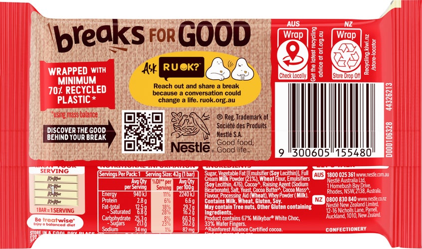 Nestle Kit Kat Milkybar White Chocolate Bar 48 x 42g