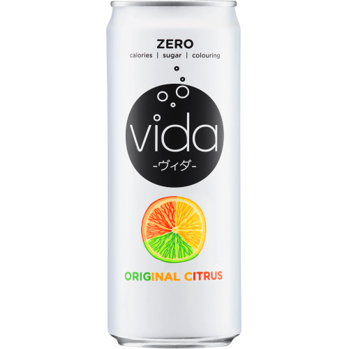 Vida Zero Original Citrus Flavoured Sparkling Drink 24 x 325ml