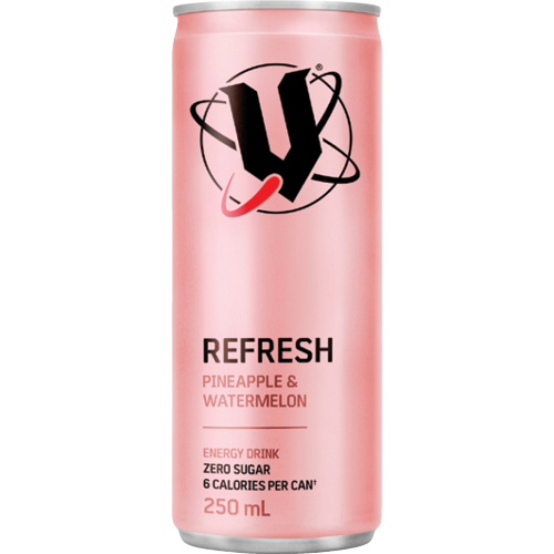 V Refresh Pineapple & Watermelon Zero Sugar Energy Drink 24 x 250ml