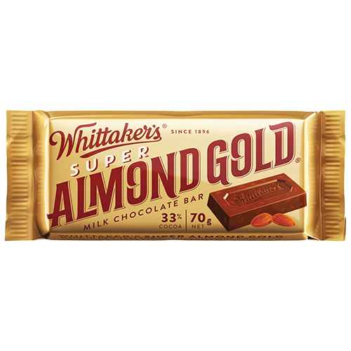 Whittaker's Super Almond Gold Milk Chocolate Bar 30 x 70g