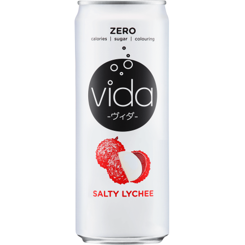 Vida Zero Salted Lychee Flavoured Sparkling Drink 24 x 325ml